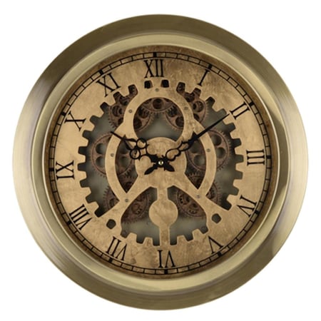 Diario Gold Industrial Style Round Wall Clock DI3675757
